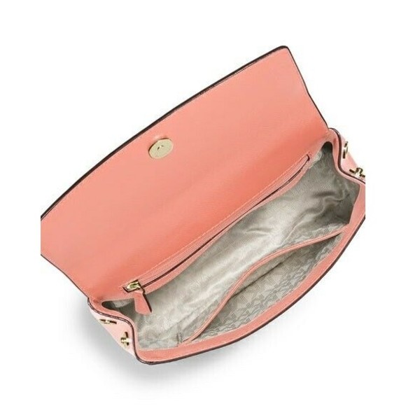 MICHAEL KORS AVA Small Top Handle Satchel Peach Saffiano Leather NWT $268 - Picture 11 of 12